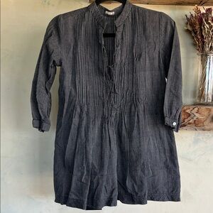 Matta striped tie blouse with pintucks